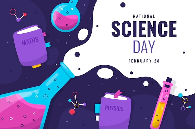 Free Vector flat national science day background