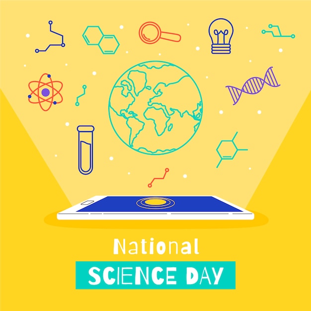 Free Vector flat national science day background