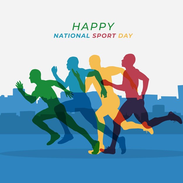 Flat national sports day illustration