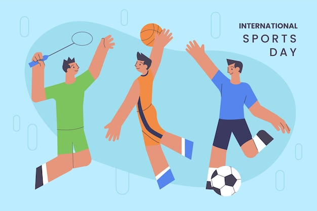 Flat national sports day illustration