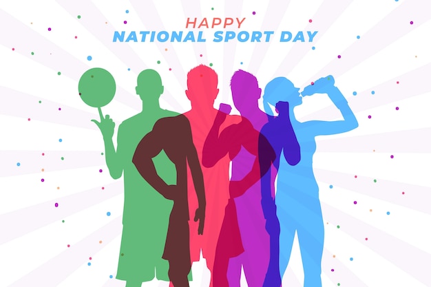 Free Vector flat national sports day illustration