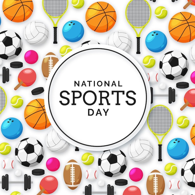 Flat national sports day illustration