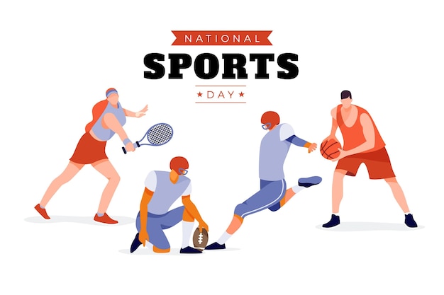 Free Vector flat national sports day illustration