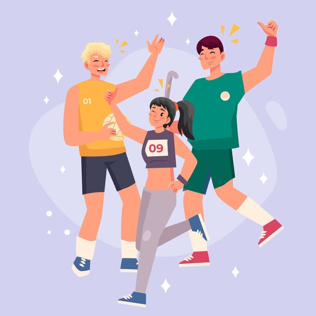 Flat national sports day illustration