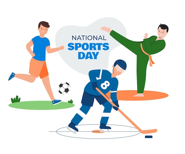 Free Vector flat national sports day illustration