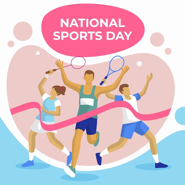 Free Vector flat national sports day illustration