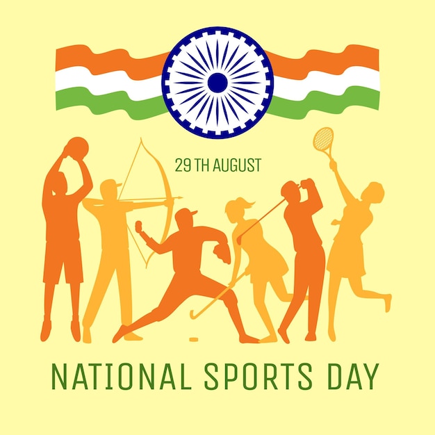 Free Vector flat national sports day illustration