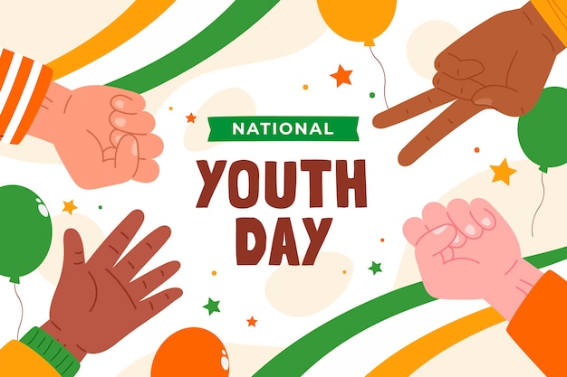 Free Vector flat national youth day background