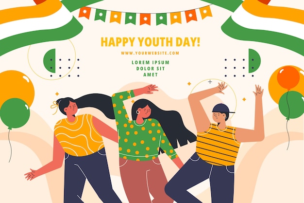 Free Vector flat national youth day background