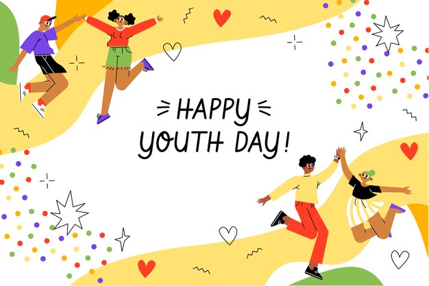 Flat national youth day background