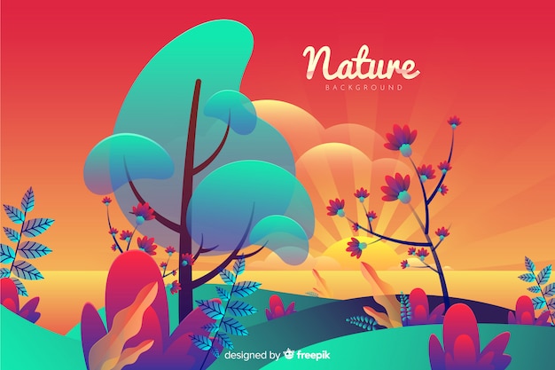 Free Vector flat nature background