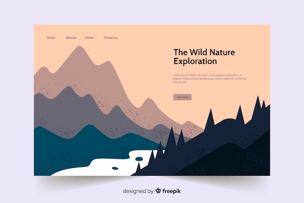 Flat nature landing page template