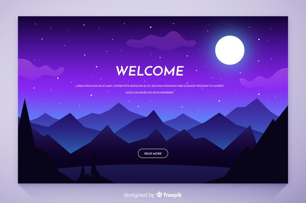 Flat nature landing page template