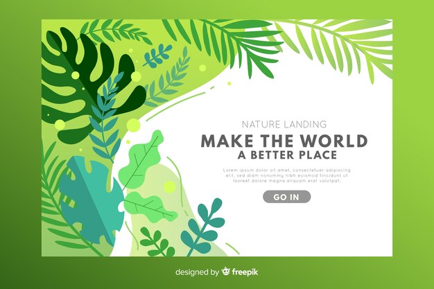 Flat nature landing page template