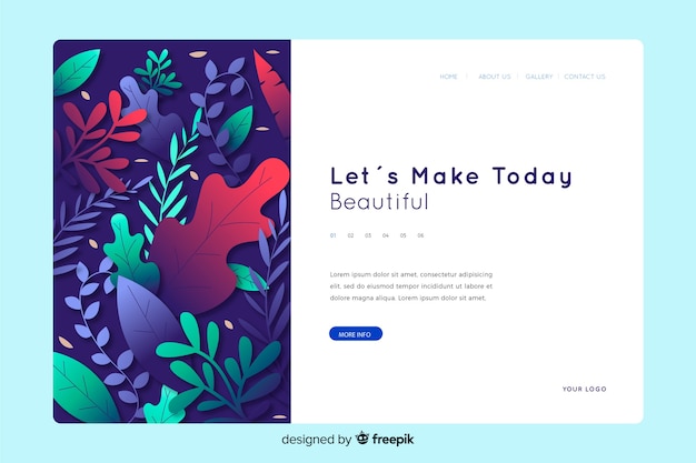 Free Vector flat nature landing page template