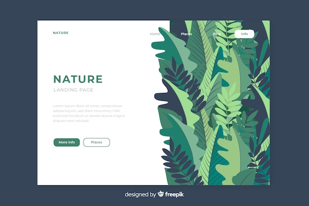 Free Vector flat nature landing page template