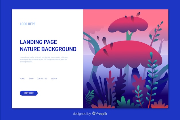 Free Vector flat nature landing page template