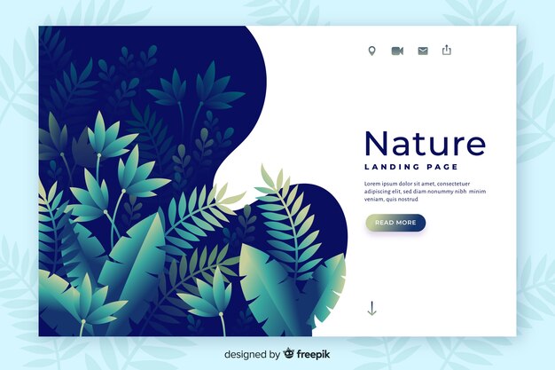 Flat nature landing page template