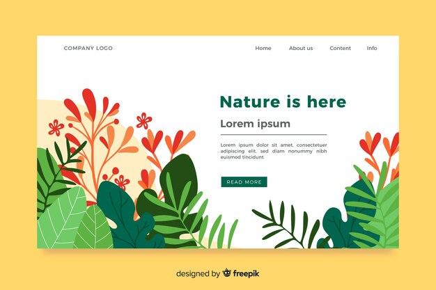 Flat nature landing page template