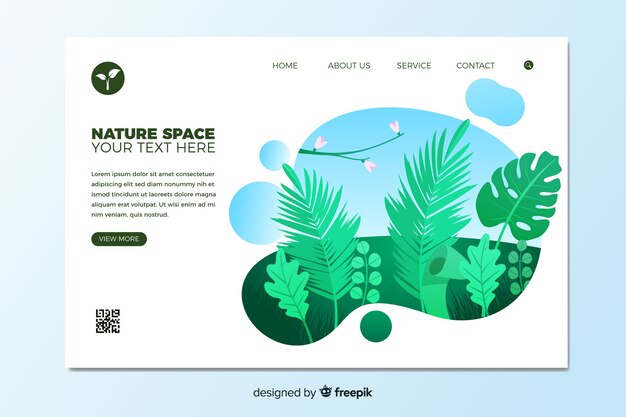 Flat nature landing page template