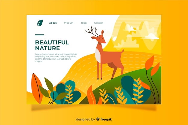 Flat nature landing page template