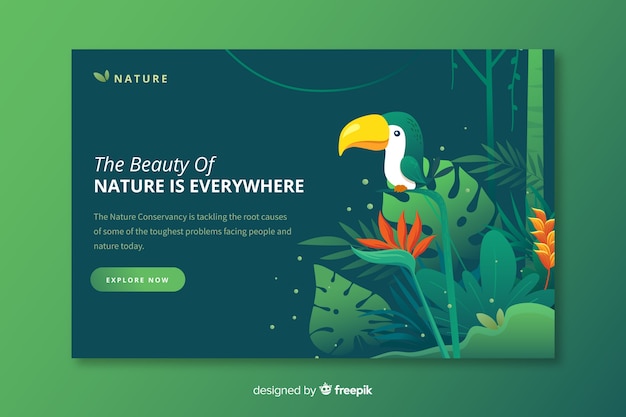 Flat nature landing page template