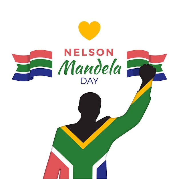 Free Vector flat nelson mandela international day illustration