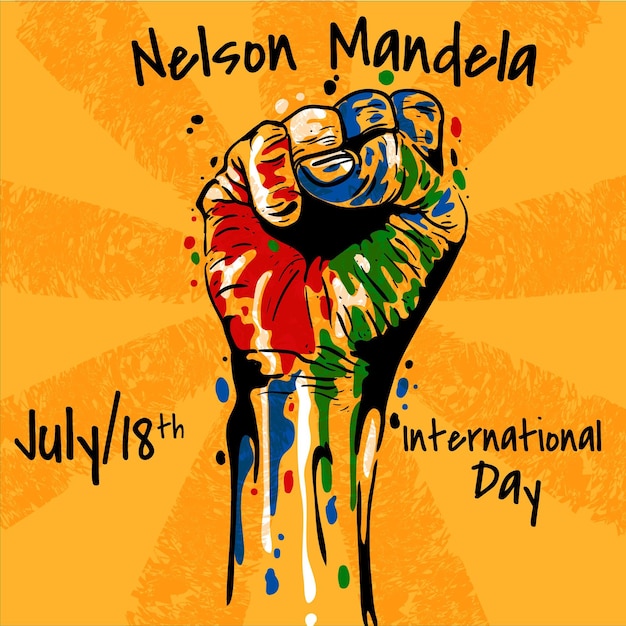 Free Vector flat nelson mandela international day illustration