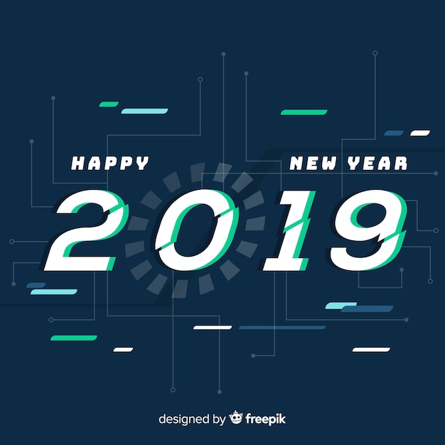 Free Vector flat new year 2019 background