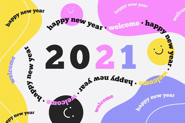 Free Vector flat new year 2021 background