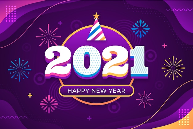 Flat new year 2021 background