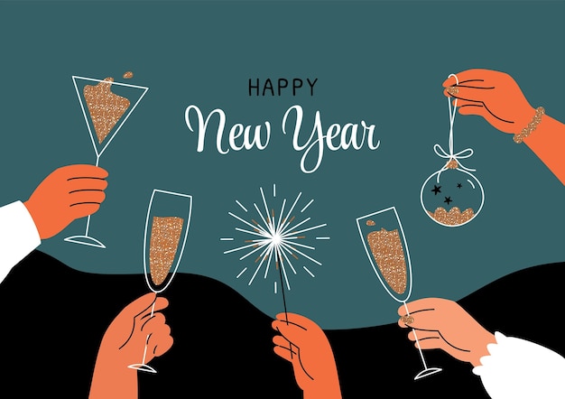 Free vector flat new year background