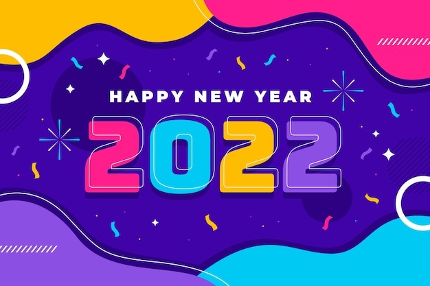 Flat new year background