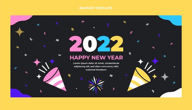 Flat new year banner