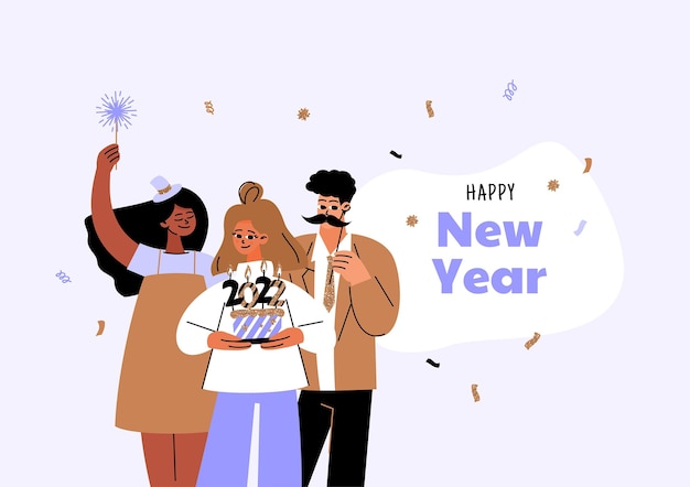 Free Vector flat new year illustration