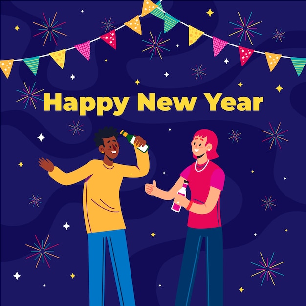 Free Vector flat new year's eve celebration illustration