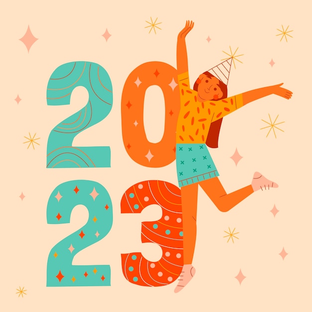 Free vector flat new year's eve celebration illustration