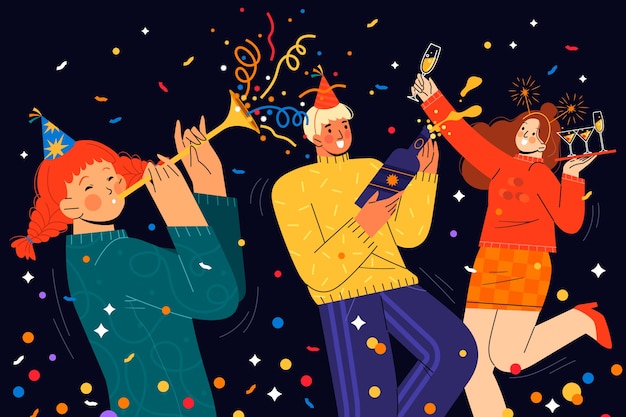 Free Vector flat new year's eve celebration illustration