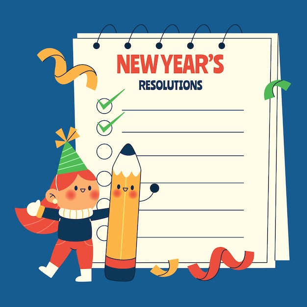 Free Vector flat new year's resolutions illustration