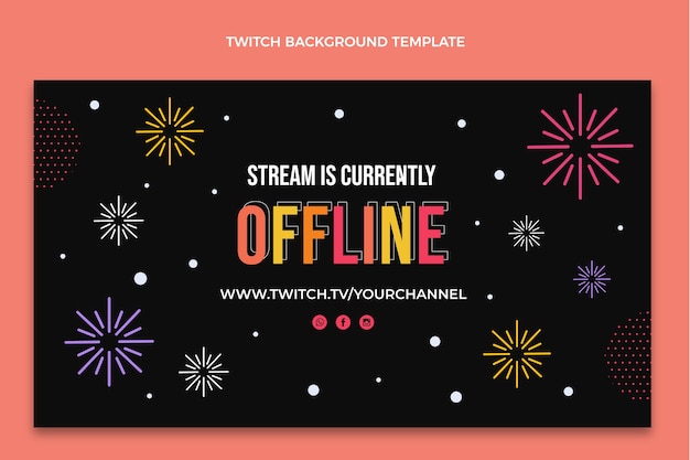 Free vector flat new year twitch background