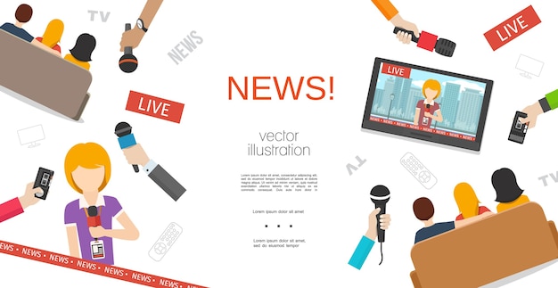 Flat news colorful template 