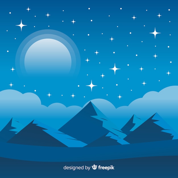 Free Vector flat night sky background