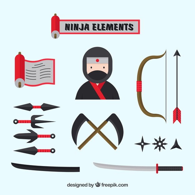 Flat ninja element collection