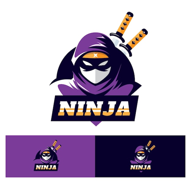 Free Vector flat ninja logo template