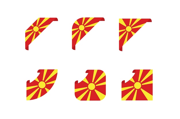 Flat north macedonia flags