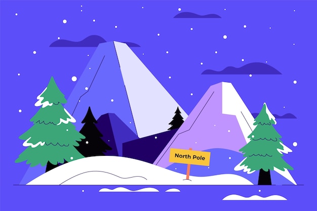 Free Vector flat north pole background