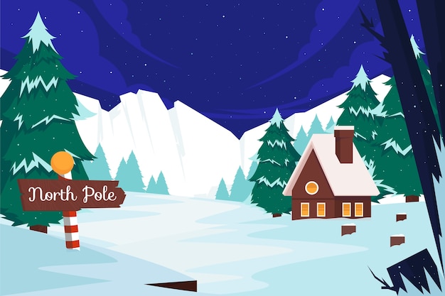 Free Vector flat north pole background