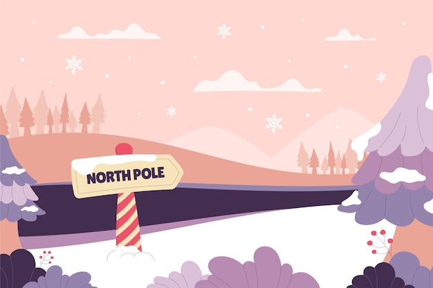 Free Vector flat north pole background