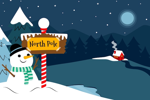 Free Vector flat north pole winter background