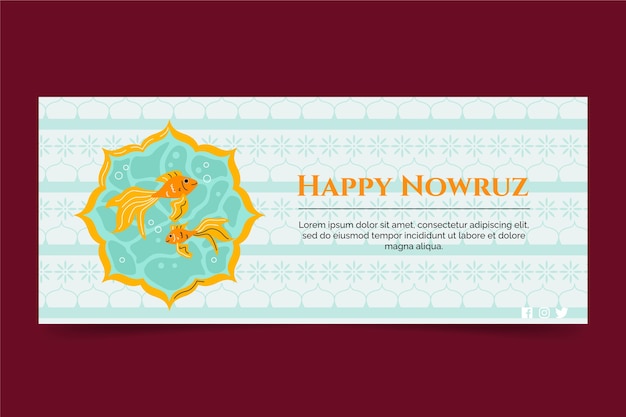 Free Vector flat nowruz horizontal banner template